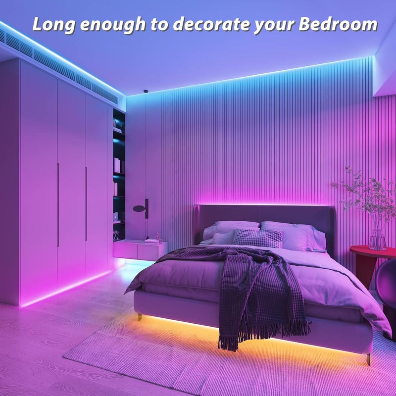 Ledagic Led Lights for Bedroom 100ft (1 Rolls of 100ft) Music Sync Color Changing Led Strip Lights with 60 Key Remote and App Control RGB Led Light Strip for Home Party Room Decoration - Image 3
